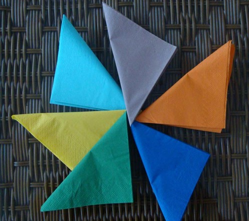 Eco-friendly Color Tissue Paper Napkins , Solid Paper Napkin