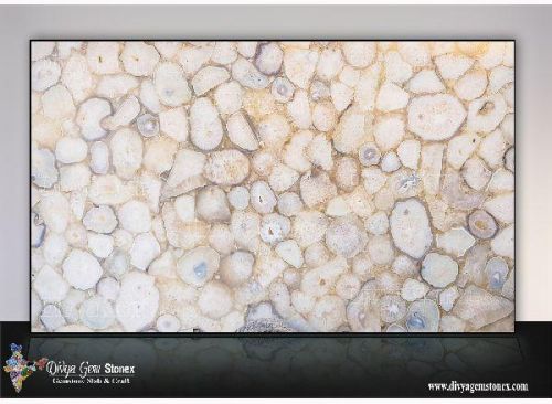 Crystal Stone Agate Slab, Color : White