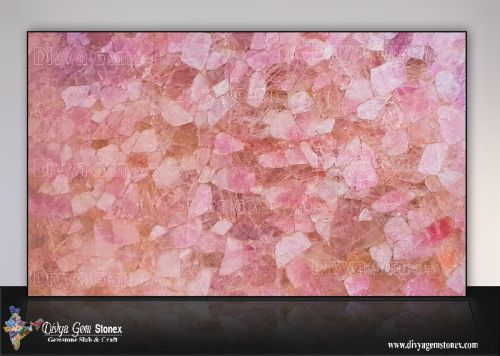 Polished Granite Stone Pink Quartz Slab