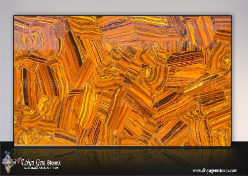 Rectangular Tiger Eye Iron Slab, For Flooring, Countertops