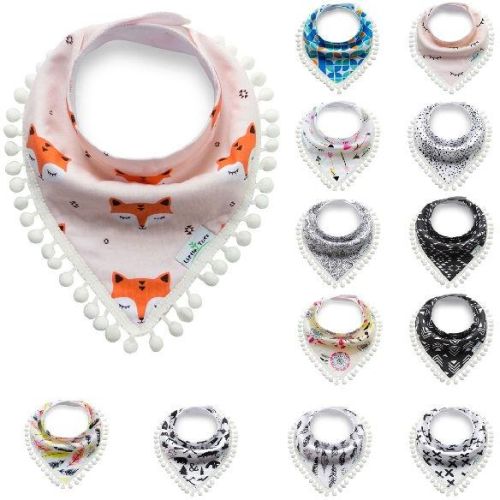 INS Baby Bibs Infant Cotton Triangle Burp Cloths With Tessel Baby Feeding