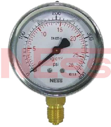 STAINLESS STEEL CASE BRASS INTERNAL PRESSURE GAUGE