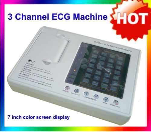 7inch Screen Digital 3 Channel ECG Machine With Interpretation
