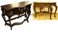 Painted Wooden Console Tables, Color : Brown, Grey, Black