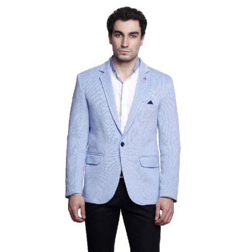 MSG Sky Blue Solid Party Wear Blazers