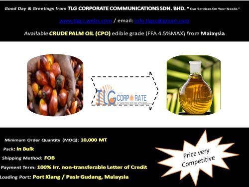 Crude palm oil Form : Liquid