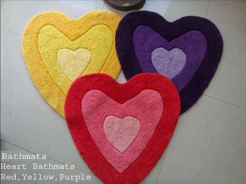 ADADEA Yellow Heart Bath Mat