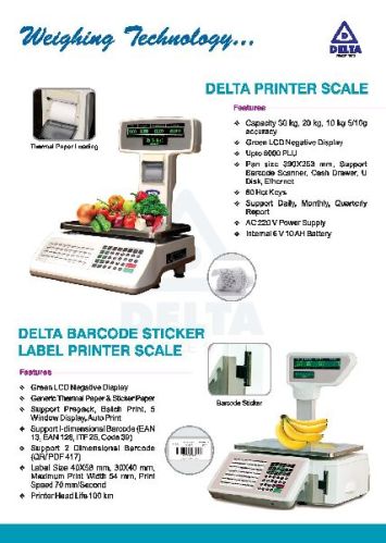 BARCODE LABEL PRINTER WEIGHING SCALE