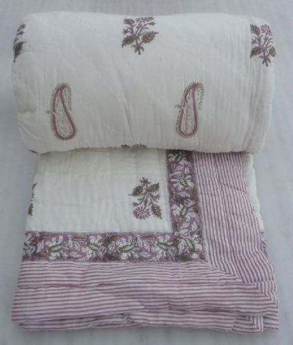 Block Print Hand Made Printed Cotton Quilts