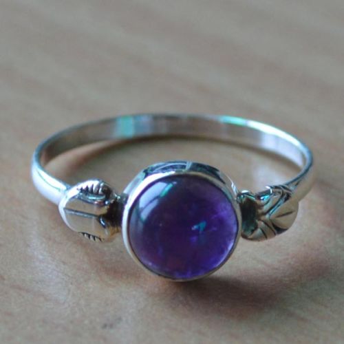 1.2 Gm Amethyst Gemstone 925 Sterling Silver Ring