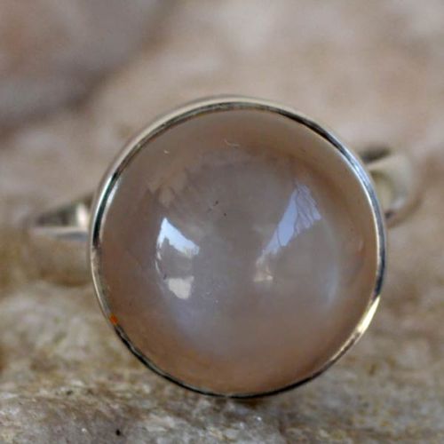 5.1 GM Gray Moonstone Gem Stone 925 Sterling Original Silver Ring