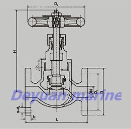 Marine Angle Globe Valve, Brand Name : deyuan