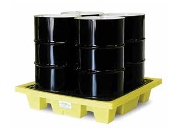 Enpac 4 Drum Slimline Poly Spill Pallet With Secondary Containment