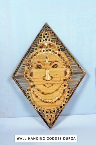 Krishna Bamboo Craft Wall Hanging Goddess Durga, Size (Inches) : 22' X 15'