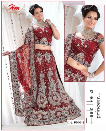 Bridal Lehenga, Color : Red ,multicolor