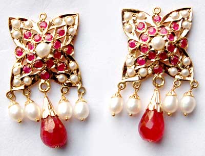 Stone Studded Earrings (Butterfly Shape)