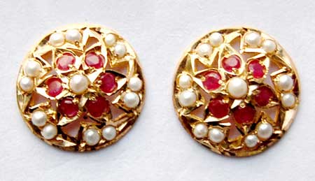 Stone Studded Earrings (Round Shape)