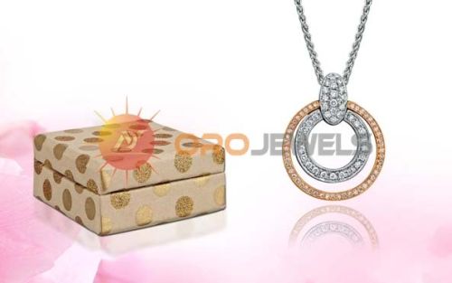 Designer Circle Three Tone Cz Studded Pendants
