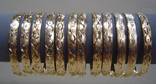 Threetone Plated Diamond Cut Bangles. DT-EX-MP-1153