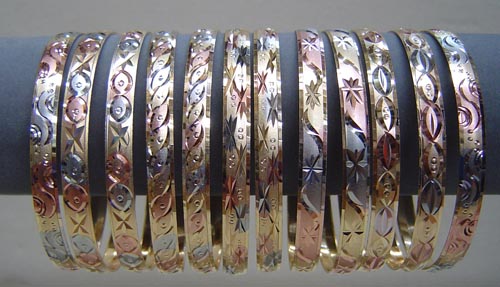 Plated Diamond Cut Bangles