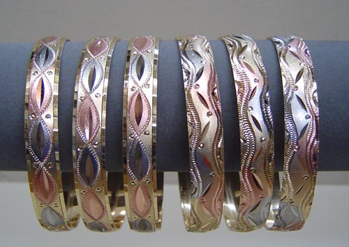 Plated Diamond Cut Bangles