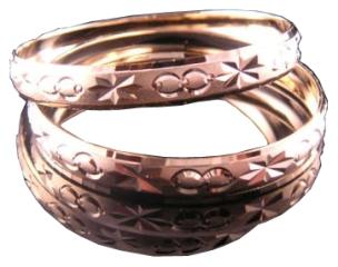Threetone Plated Diamond Cut Bangles. DTBG000396 A