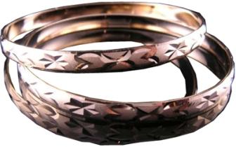 Threetone Plated Diamond Cut Bangles. DTBG000400 A