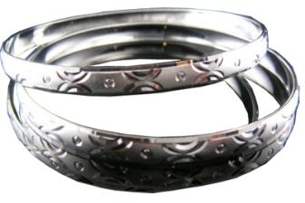 Threetone Plated Diamond Cut Bangles. Dtbg000407 A