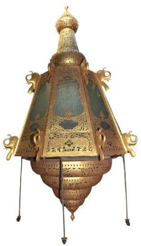 IRON Brass Lantern, For HANGING IN HALL, Occasion : DECORATION