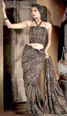 Manya 1023 Black Georgette Saree