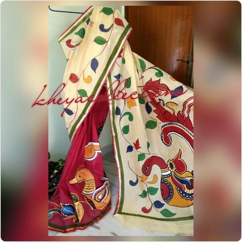Hand Painted Bangladeshi Cotton Sarees, Color : Red, White, Green, Pink, Etc