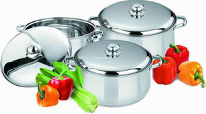 Stainless Steel Capsuled Bottom Belly Stock Pot Sets