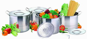 Stainless Steel Steamer Stock Pot Set