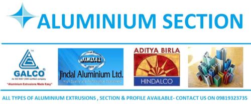 Rectangular Polished Aluminium Sections, For Door, Grade : AISI