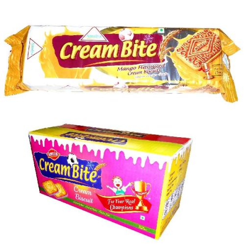 Mango Cream Bite Sandwich Biscuits, Packaging Type : Bag, Box, Bulk, Family Pack, Gift Packing, Sachet