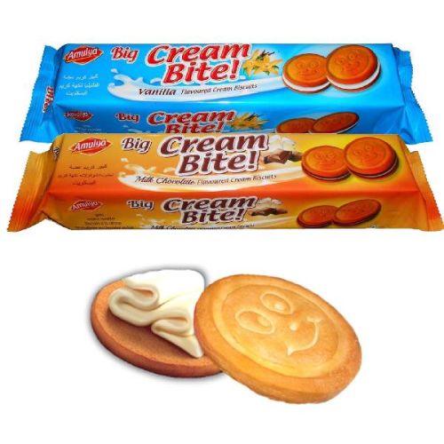 Aamulya Round Soft Cream Biscuit, Packaging Type : Bag, Box, Family Pack, Single Package