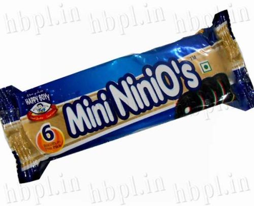 Mini Ninos Cream Sandwich Biscuits, Shape : Round