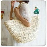Simple Style Hand Woven Straw Bag