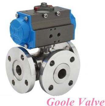 Pneumatic Three Way Ball Valve