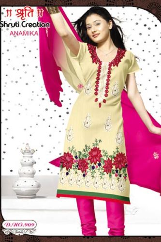 Chanderi Silk 4 Piece Dress Material