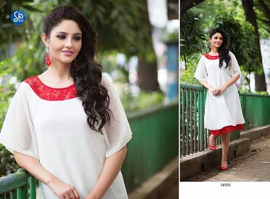 Designer Georgette Embroidered Kurtis