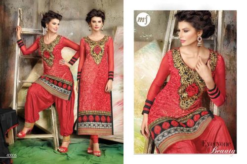 Mf - Hasina – Premium Designer Semi Stitched Velvet Brasso Straight Suits