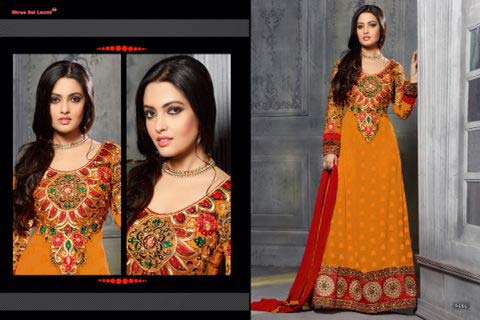 Sharara - Premium Designer Semi Stitched Long Semi Anarkali Suits