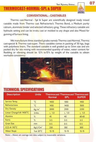 Thermocast-normal-spl-super Refractory Castable