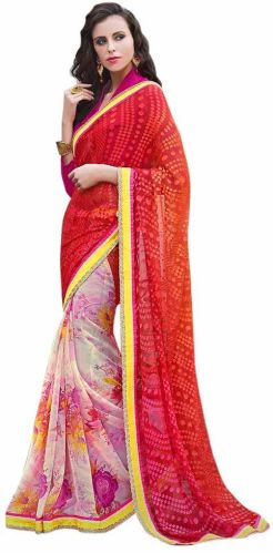 Surya Lifestyle Maroon Colored Brasso Georgette Saree