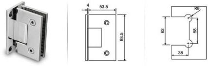 Wall To Glass Shower Hinges