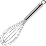 Round Stainless Steel Egg Whisk, Color : Silver