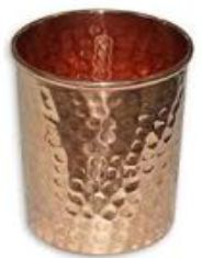 Round Polished Hammered Copper Glass, For Home, Restaurant