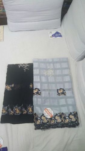 Orange Polyester Swiss Voile Lace