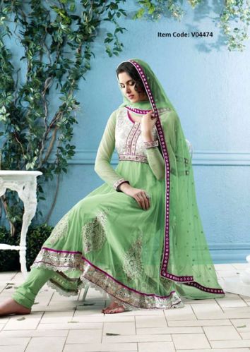 Wangle Fascinating Jade Green Salwar Kameez